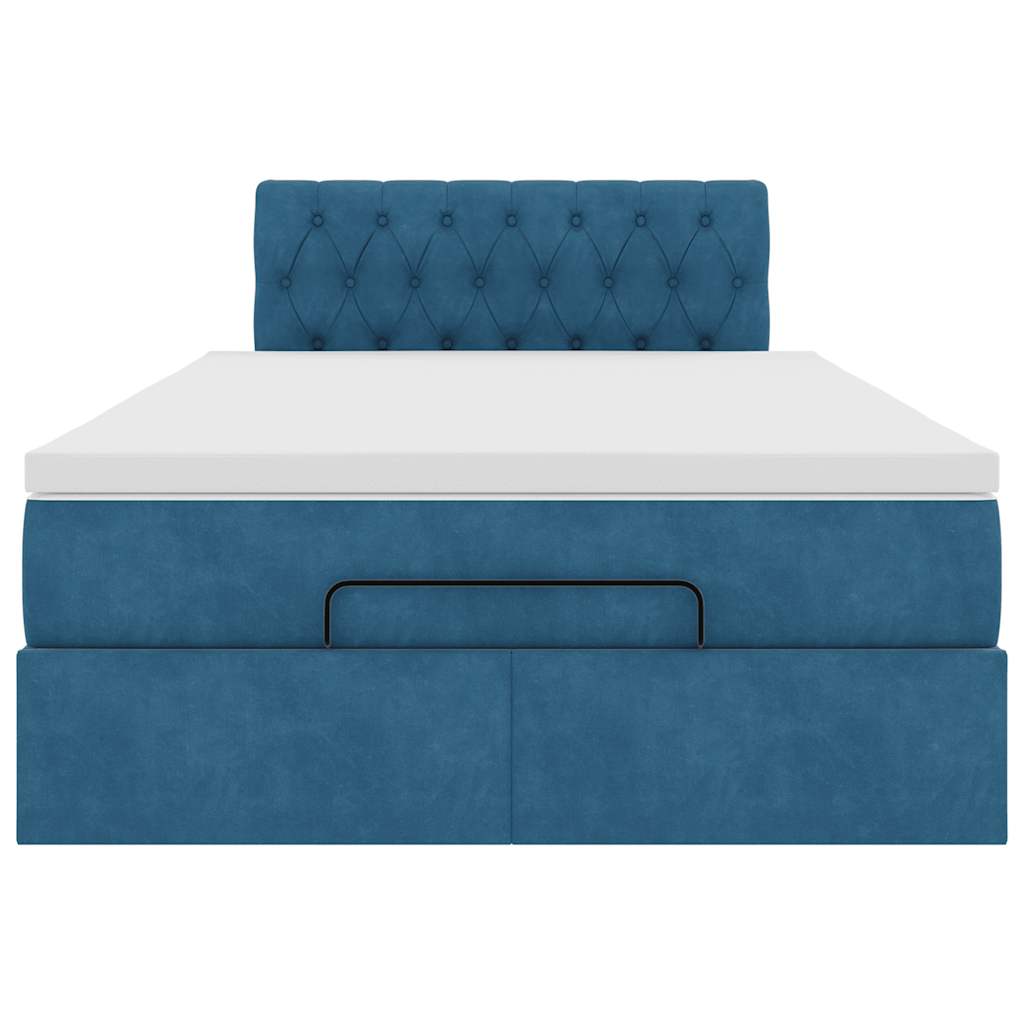 Ottoman bed met matras 120x200cm fluweel donkerblauw
