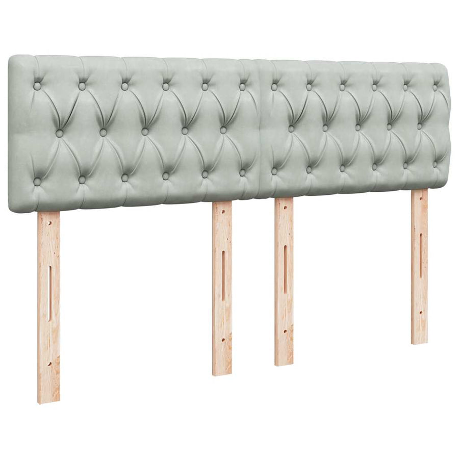 Ottoman bed met matras 140x200cm fluweel lichtgrijs