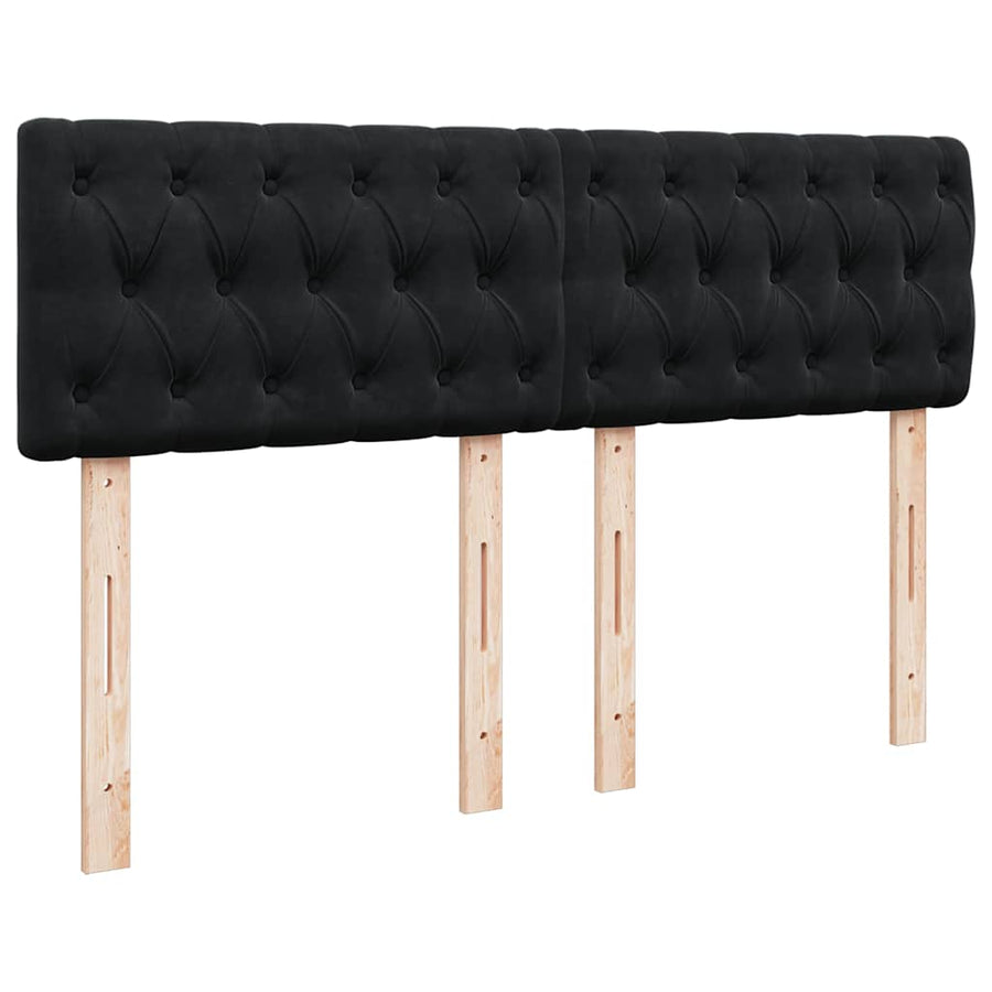 Ottoman Bed Met Matras 140X200Cm Fluweel 140 x 200 cm Zwart