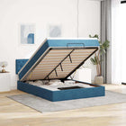 Ottoman bed met matras 140x200 cm donkerblauw