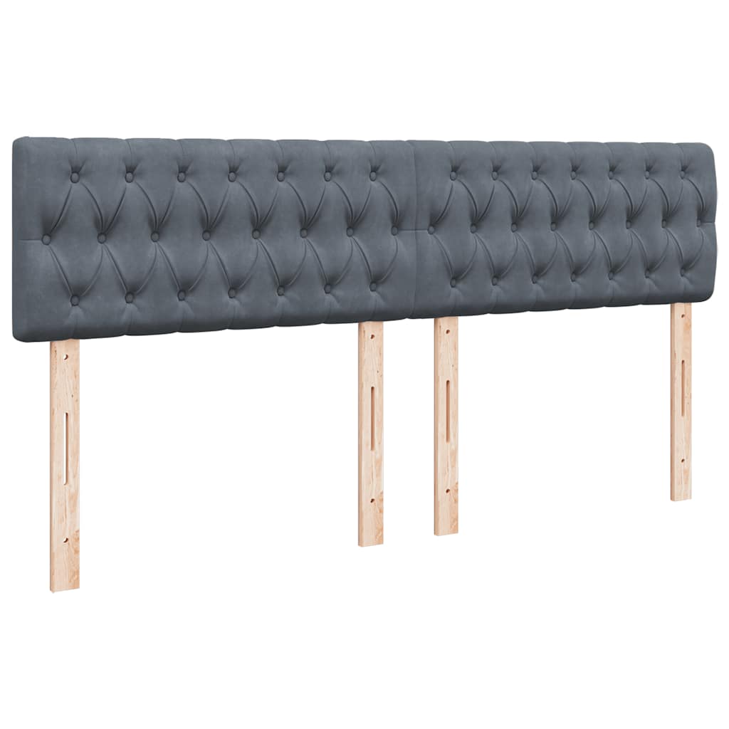 Ottoman Bed Met Matras 160X200Cm Fluweel 160 x 200 cm Donkergrijs