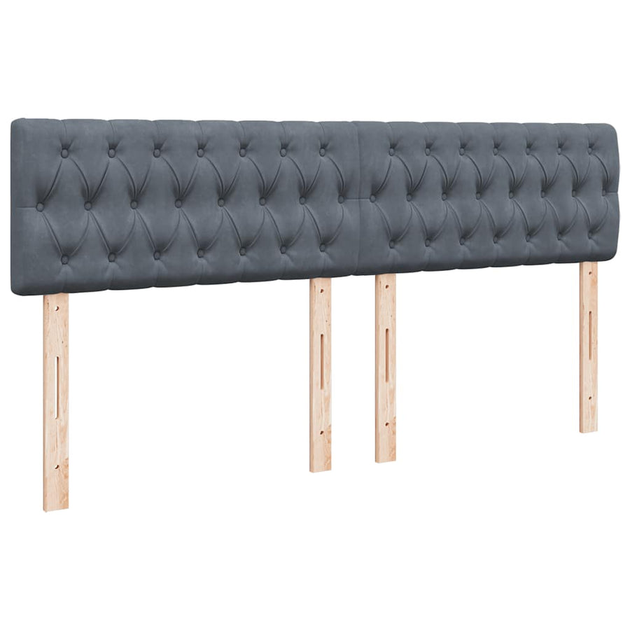 Ottoman Bed Met Matras 160X200Cm Fluweel 160 x 200 cm Donkergrijs