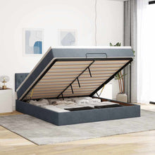 Ottoman Bed Met Matras 160X200Cm Fluweel 160 x 200 cm Donkergrijs