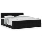 Ottoman bed with mattress 160x200cm velvet black