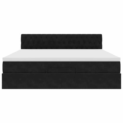 Ottoman bed met matras 180x200cm fluweel zwart