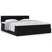 Ottomaans bed met matras 180x200 cm zwart