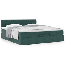 Ottoman bed met matras 180x200 cm fluweel donkergroen