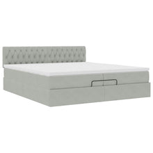 Ottoman bed met matras 200x200 cm fluweel lichtgrijs