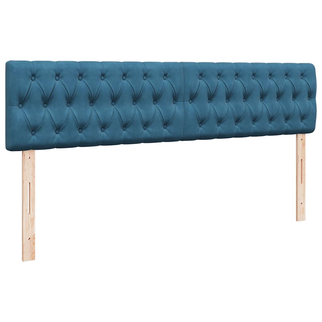 Ottoman Bed Met Matras Fluweel 200 x 200 cm Donkerblauw