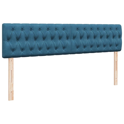 Ottoman Bed Met Matras Fluweel 200 x 200 cm Donkerblauw