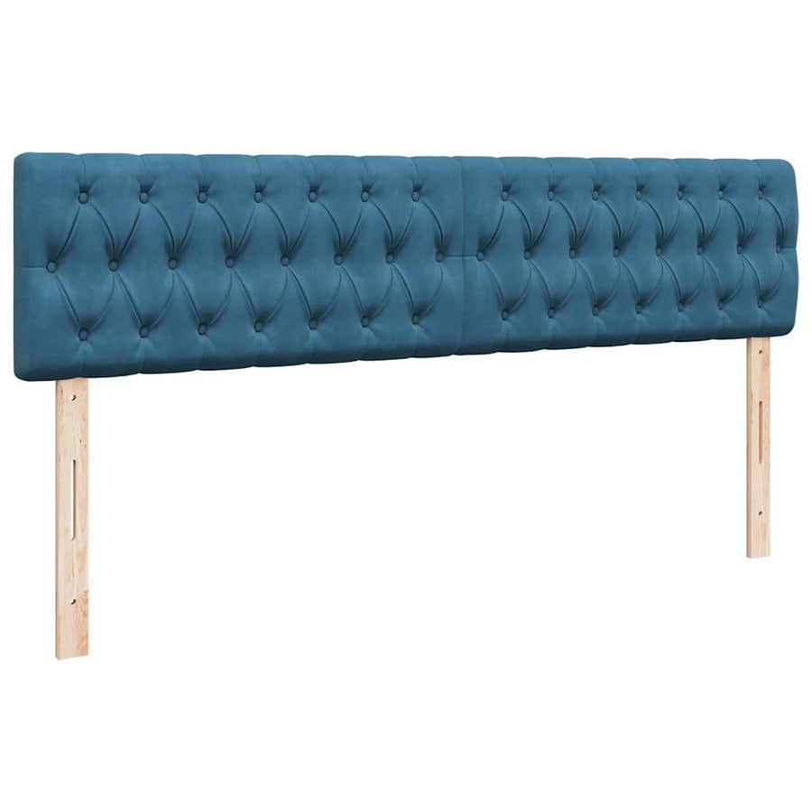 Ottoman Bed Met Matras Fluweel 200 x 200 cm Donkerblauw