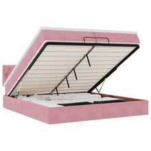 Ottoman bed met matras 200x200 cm fluweel roze