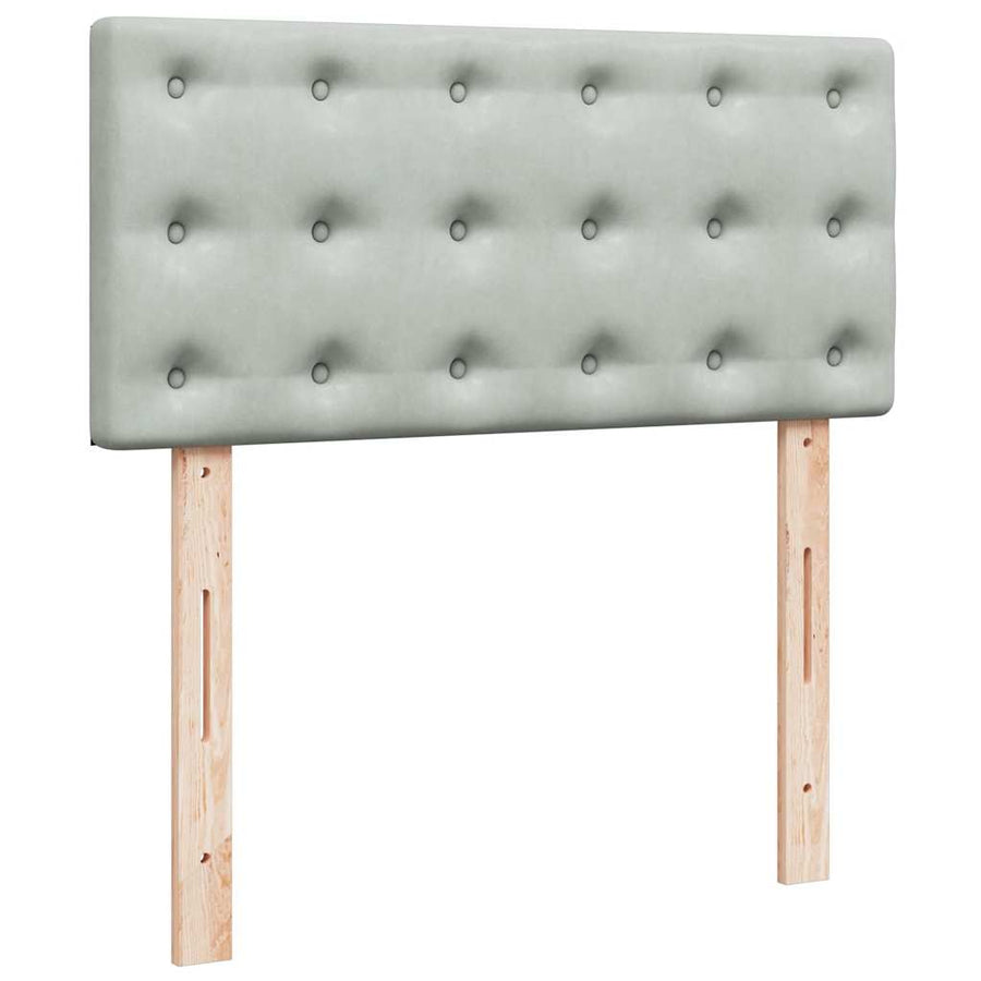 Ottoman bed met matras 80x200cm fluweel lichtgrijs