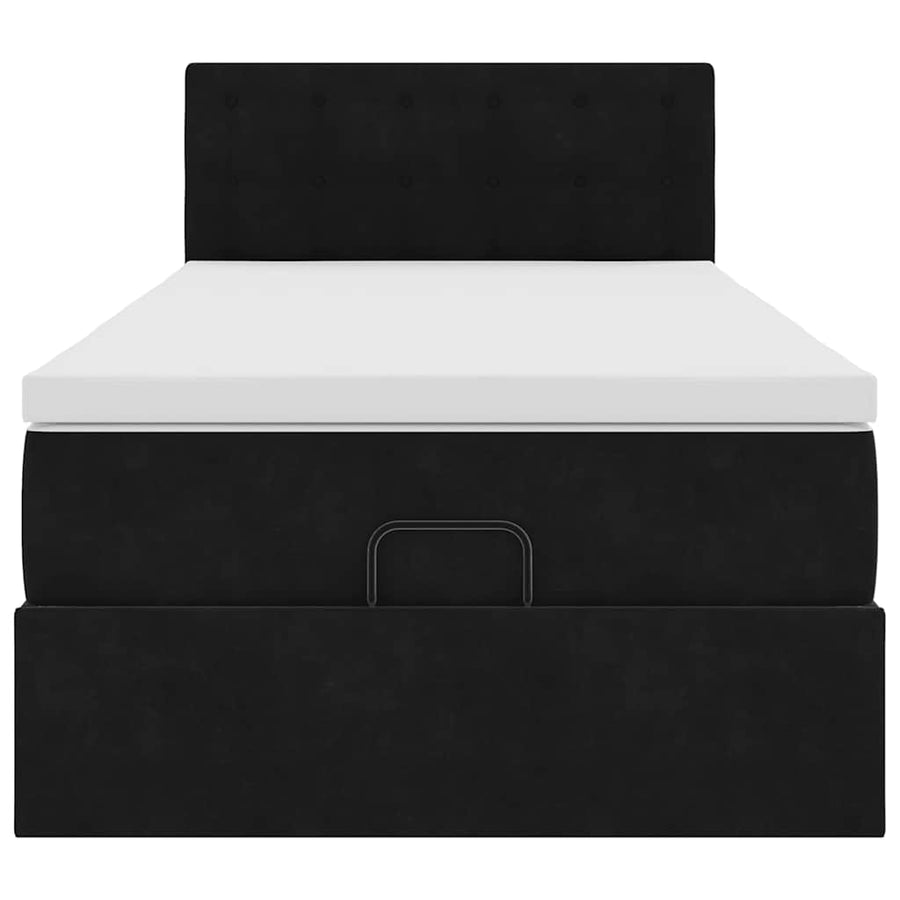 Ottoman bed met matras 80x200cm fluweel zwart