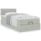 Ottoman bed met matras 90x190 cm lichtgrijs