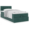 Ottoman bed met matras 90x190cm fluweel donkergroen