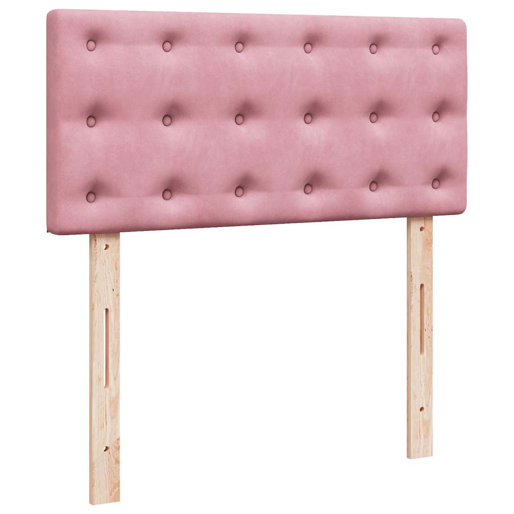 Ottoman bed met matras 90x190cm fluweel roze
