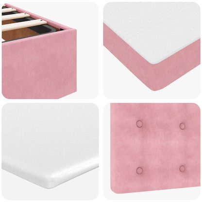 Ottoman bed met matras 90x190cm fluweel roze