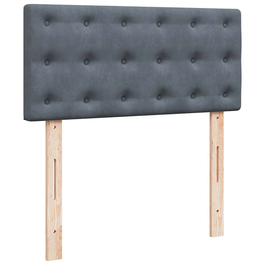 Ottoman bed met matras 90x200cm fluweel donkergrijs