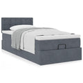 Ottoman bed met matras 90x200cm fluweel donkergrijs