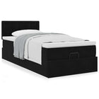 Ottoman bed with mattress 90x200cm velvet black