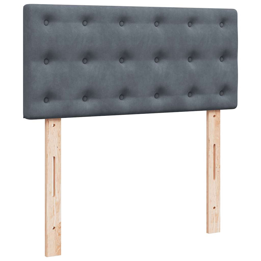 Ottoman bed met matras 100x200 cm fluweel donkergrijs