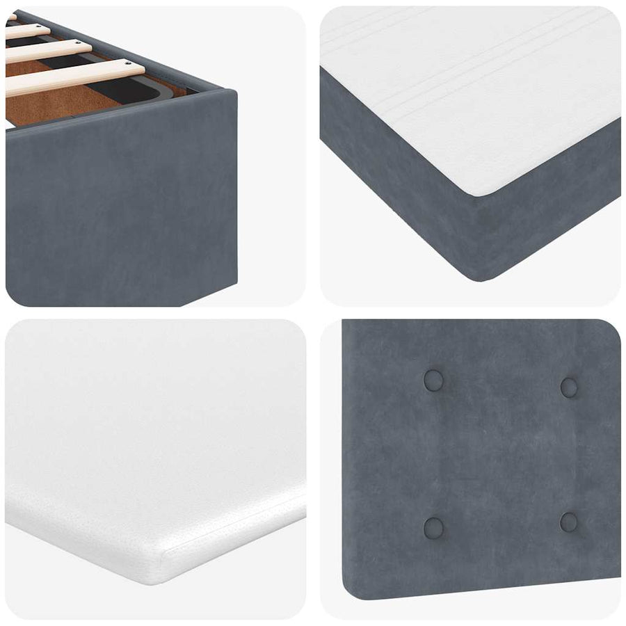 Ottoman bed met matras 100x200 cm fluweel donkergrijs