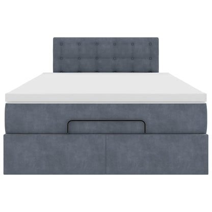 Ottoman bed met matras 120x190 cm fluweel donkergrijs