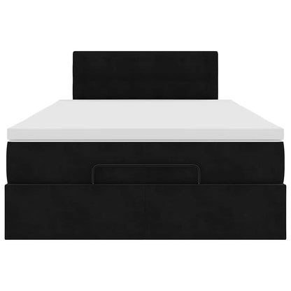 Ottoman bed met matras 120x190 cm fluweel zwart