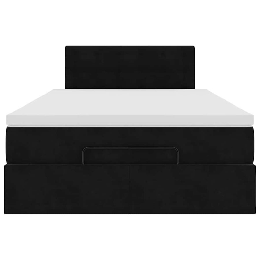 Ottoman bed met matras 120x190 cm fluweel zwart