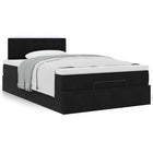 Bed met opbergruimte 120x190 cm fluweel zwart