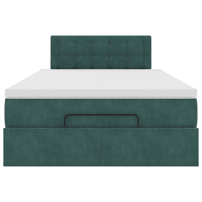 Ottoman bed met matras 120x190 cm fluweel donkergroen