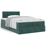 Bed met opbergruimte 120x190 cm fluweel donkergroen