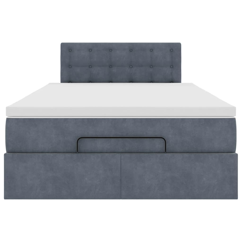 Ottoman bed met matras 120x200cm fluweel donkergrijs