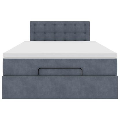 Ottoman bed met matras 120x200cm fluweel donkergrijs