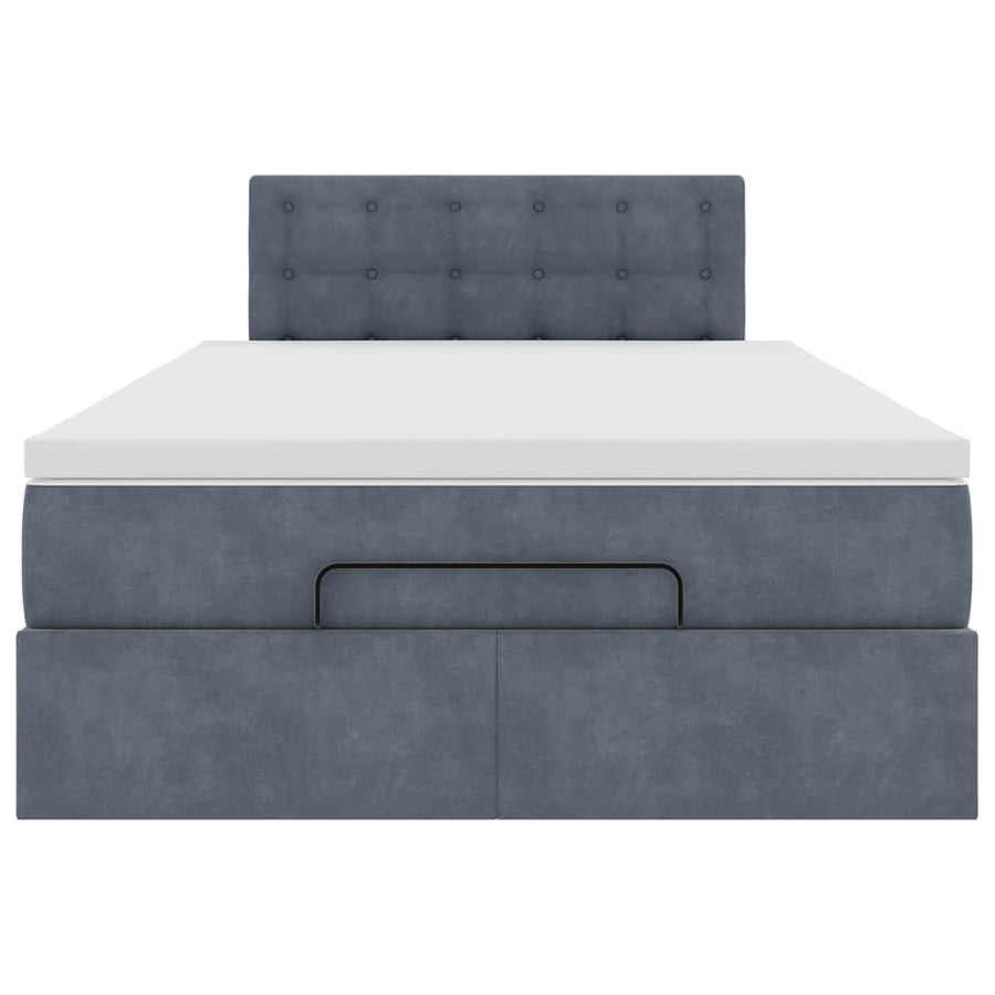 Ottoman bed met matras 120x200cm fluweel donkergrijs