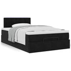 Ottoman bed with mattress 120x200cm velvet black