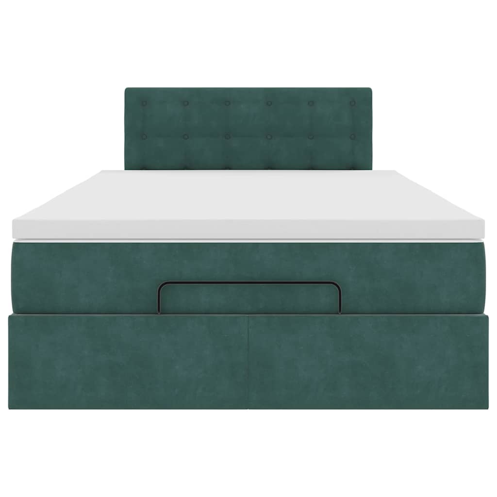 Ottoman bed met matras 120x200cm fluweel donkergroen