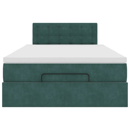 Ottoman bed met matras 120x200cm fluweel donkergroen