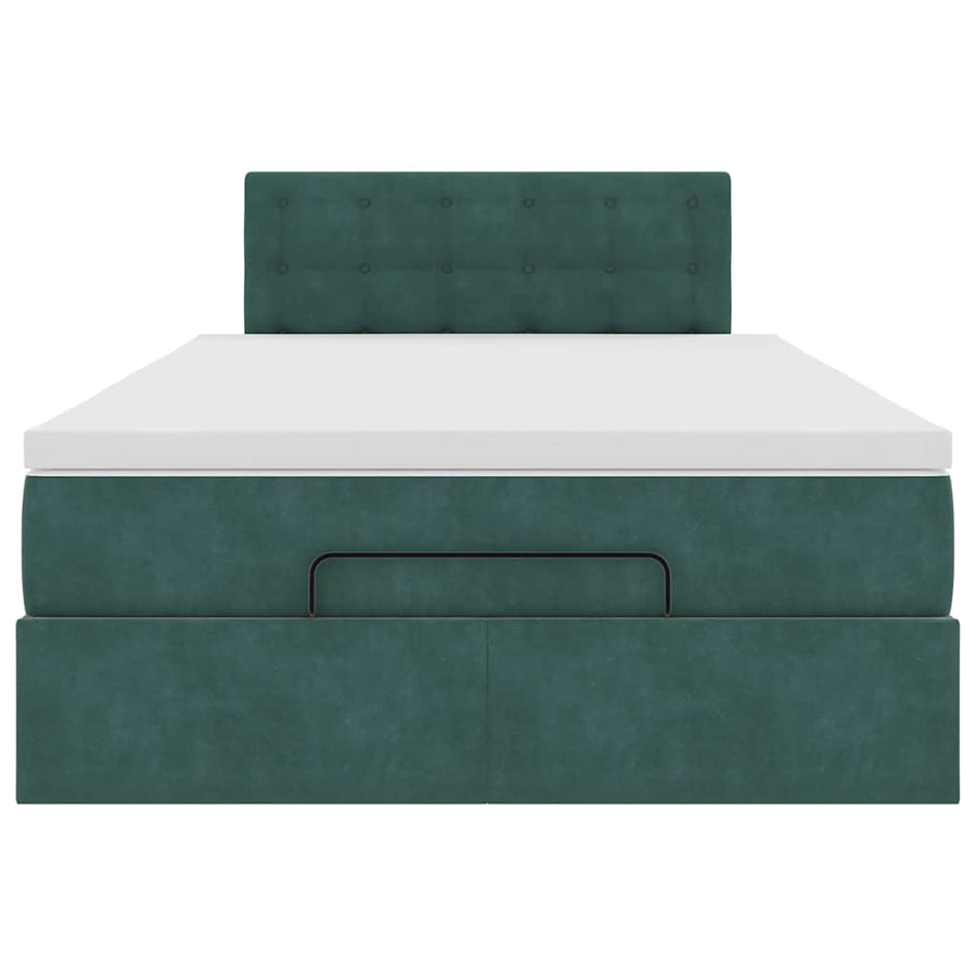 Ottoman bed met matras 120x200cm fluweel donkergroen