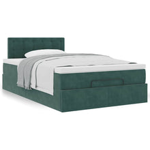 Ottoman bed met matras 120x200cm fluweel donkergroen