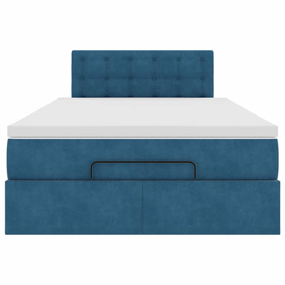 Ottoman bed met matras 120x200cm fluweel donkerblauw