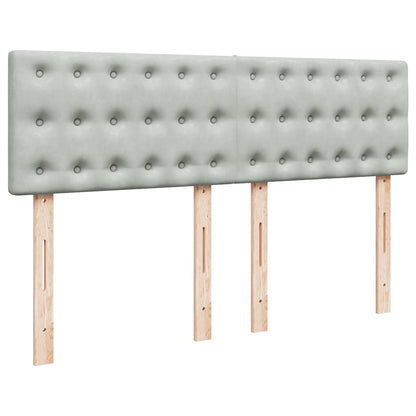 Ottoman bed met matras 140x190cm fluweel lichtgrijs