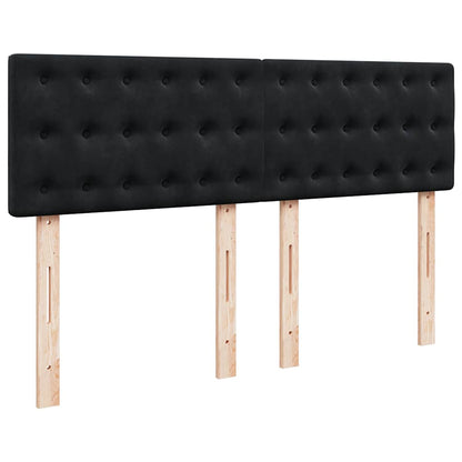Ottoman bed met matras 140x190cm fluweel zwart