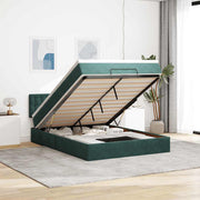 Ottoman bed met matras 140x190 cm donkergroen