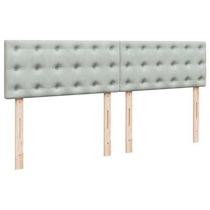 Ottoman bed met matras 160x200cm fluweel lichtgrijs