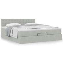 Ottoman bed met matras 160x200cm fluweel lichtgrijs