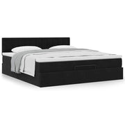 Ottomaans bed met matras 160x200 cm zwart