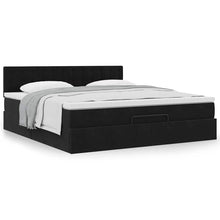 Ottoman bed met matras 160x200cm fluweel zwart