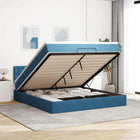 Ottoman bed met matras 160x200cm fluweel donkerblauw